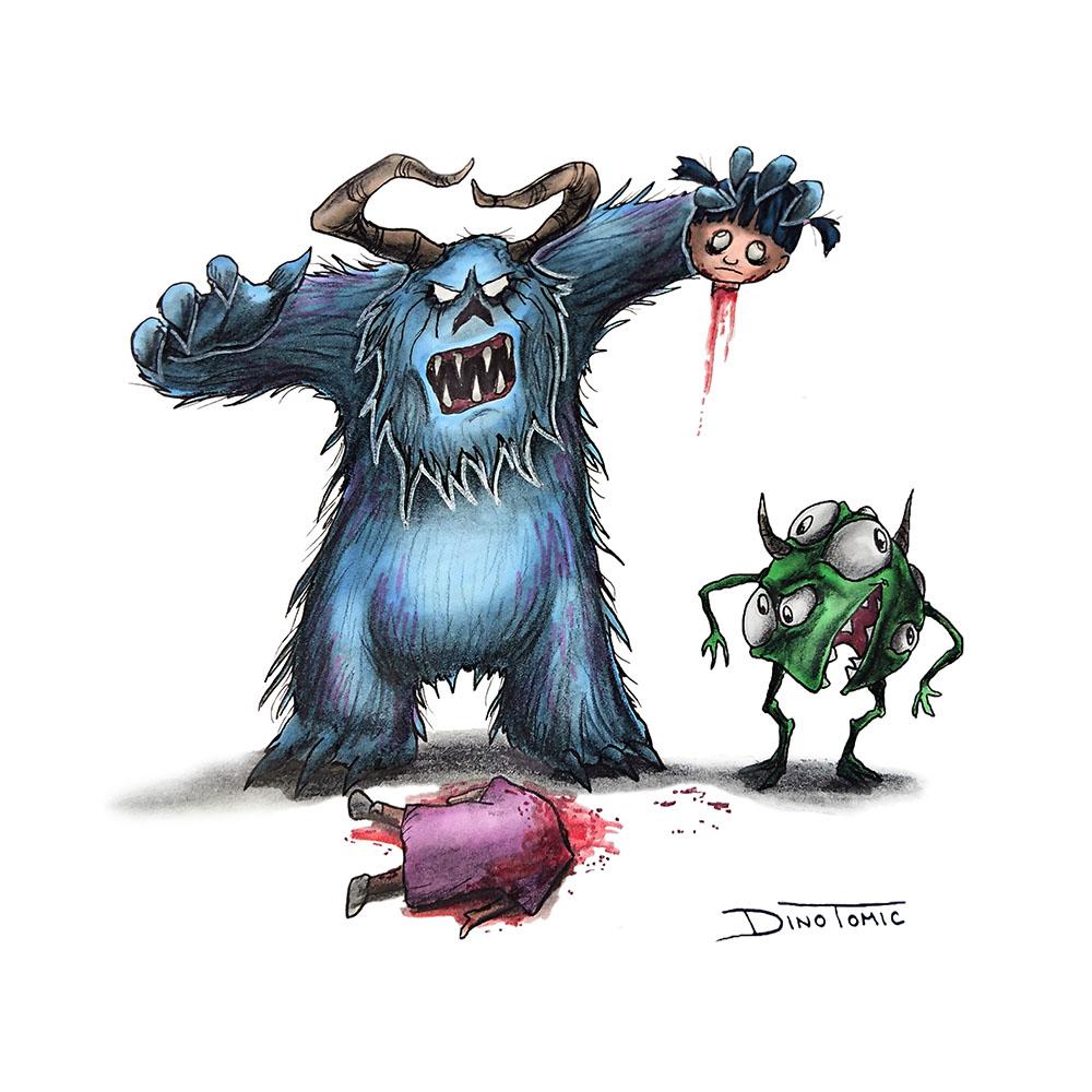 creepy scetches of cartoon monsters
